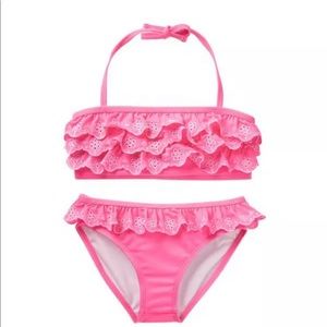 GYMBOREE  Ruffle 2 Piece Swimsuit NWT
SIZE XL (14) Pink